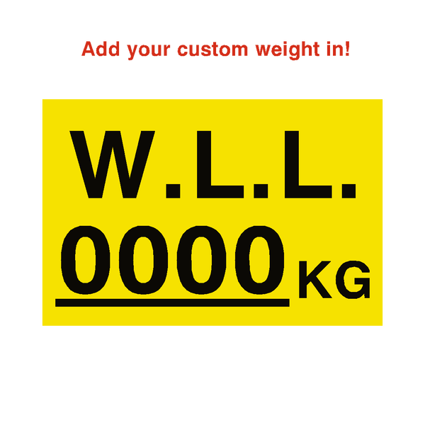 W.L.L Sticker Kg Yellow Custom Weight | Safety-Label.co.uk