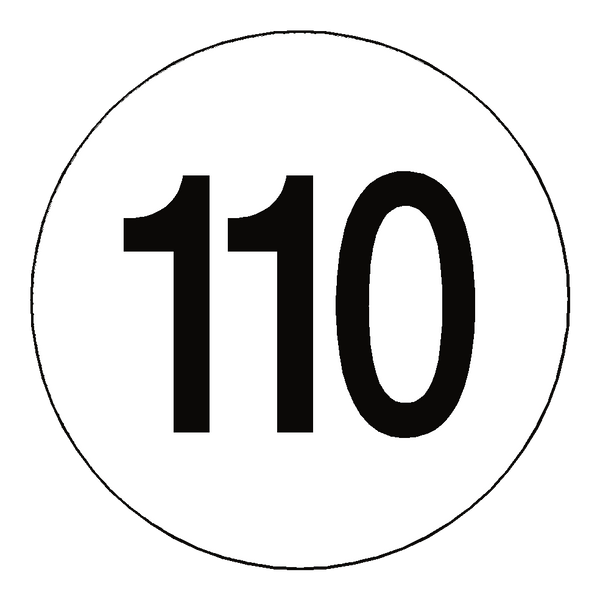 110 Kph Speed Limit Sticker International | Safety-Label.co.uk