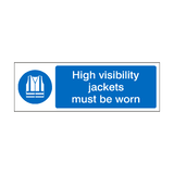 High Visibility Jackets Must Be Worn Label | Safety-Label.co.uk