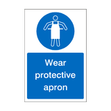 Wear Protective Apron Sticker | Safety-Label.co.uk