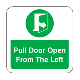Pull Door Open From The Left Floor Graphics Sticker | Safety-Label.co.uk