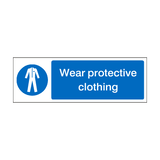 Wear Protective Clothing Label | Safety-Label.co.uk