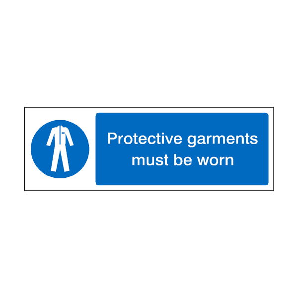 Protective Garments Must Be Worn Label | Safety-Label.co.uk