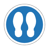 Footprint Floor Sticker - Blue | Safety-Label.co.uk