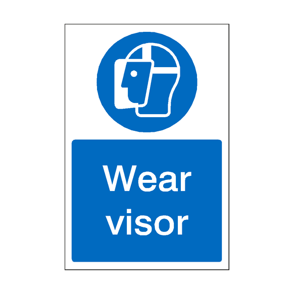 Wear Visor Sticker | Safety-Label.co.uk
