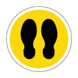 Footprint Floor Sticker - Yellow | Safety-Label.co.uk