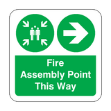 Fire Assembly Point Arrow Right Floor Graphics Sticker | Safety-Label.co.uk