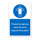 Protective Aprons Must Be Worn Beyond This Point Sticker | Safety-Label.co.uk