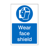 Wear Face Shield Sticker | Safety-Label.co.uk