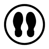 Footprint Floor Sticker - Black | Safety-Label.co.uk