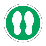 Footprint Floor Sticker - Green | Safety-Label.co.uk