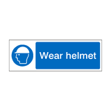 Wear Helmet Label | Safety-Label.co.uk
