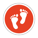 Foot Print Floor Sticker - Red | Safety-Label.co.uk