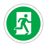 Fire Exit Running Man Right Floor Marker Sticker | Safety-Label.co.uk