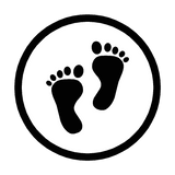 Foot Print Floor Sticker - Black | Safety-Label.co.uk