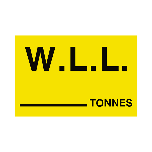 W.L.L Sticker Tonnes Yellow | Safety-Label.co.uk