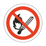 No Naked Flames Floor Marker Sticker | Safety-Label.co.uk