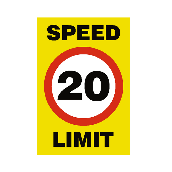 20 Mph Speed Limit Sign | Safety-Label.co.uk