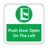 Push Door Open On The Left Floor Graphics Sticker | Safety-Label.co.uk