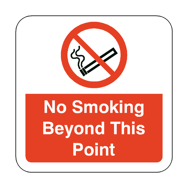 No Smoking Beyond This Point Floor Graphics Sticker | Safety-Label.co.uk