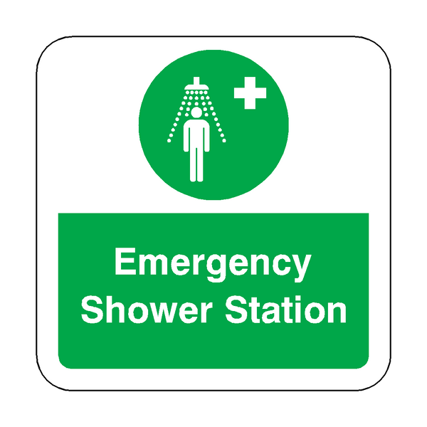 Emergency Shower Station Floor Graphics Sticker | Safety-Label.co.uk