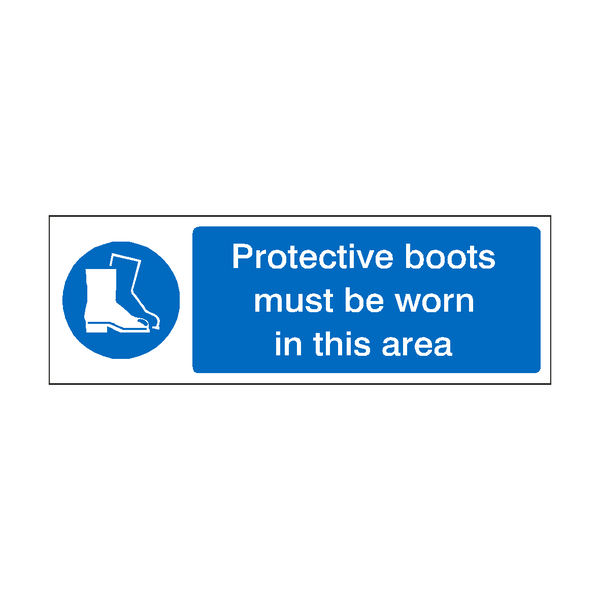Protective Boots Must Be Worn In This Area Label | Safety-Label.co.uk