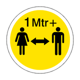 1 Metre Plus Gap Floor Sticker - Yellow | Safety-Label.co.uk