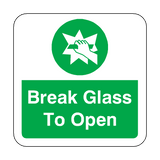 Break Glass To Open Floor Graphics Sticker | Safety-Label.co.uk