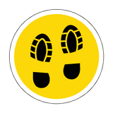 Social Distance Foot Print Floor Sticker - Yellow | Safety-Label.co.uk