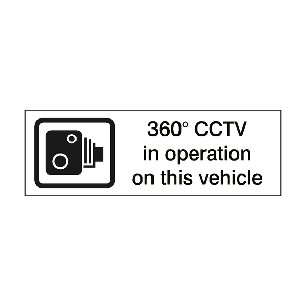 360° CCTV in Operation Vehicle Sticker | Safety-Label.co.uk
