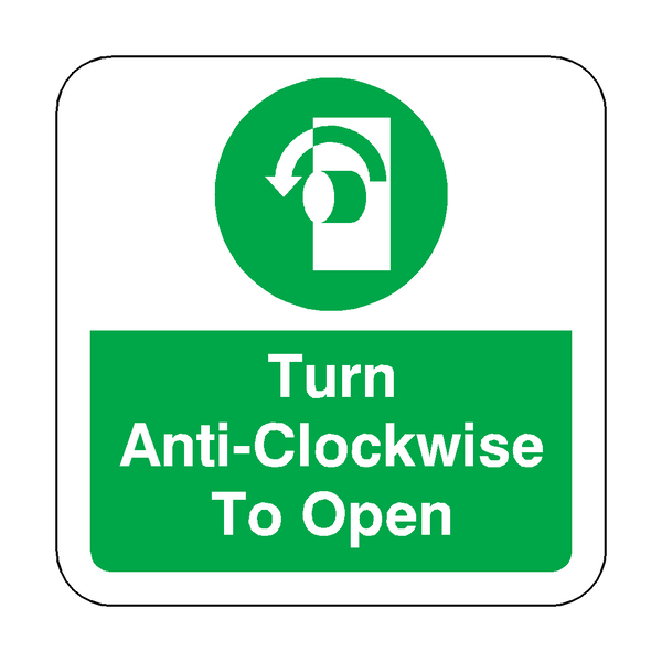 Turn Anti-Clockwise To Open Floor Graphics Sticker | Safety-Label.co.uk