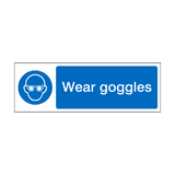 Wear Goggles Label | Safety-Label.co.uk