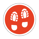Social Distance Foot Print Floor Sticker - Red | Safety-Label.co.uk