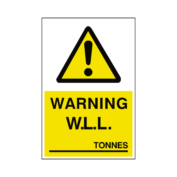 Working Load Limit Sticker Tonnes | Safety-Label.co.uk