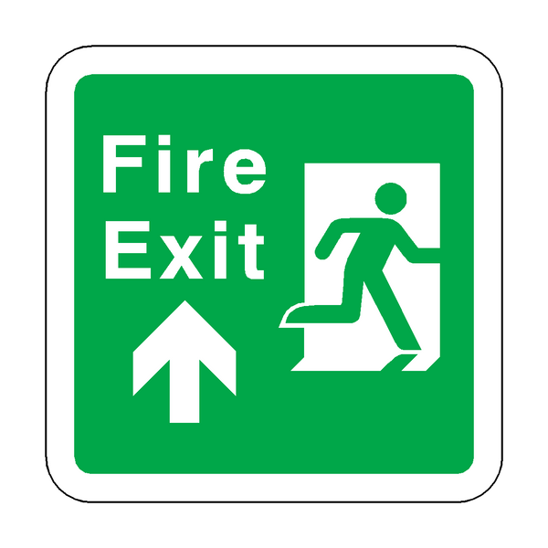 Fire Exit Arrow Up Floor Graphics Sticker | Safety-Label.co.uk