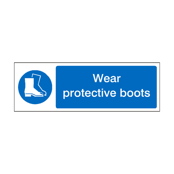 Wear Protective Boots Label | Safety-Label.co.uk