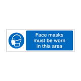 Face Masks Must Be Worn In This Area Label | Safety-Label.co.uk