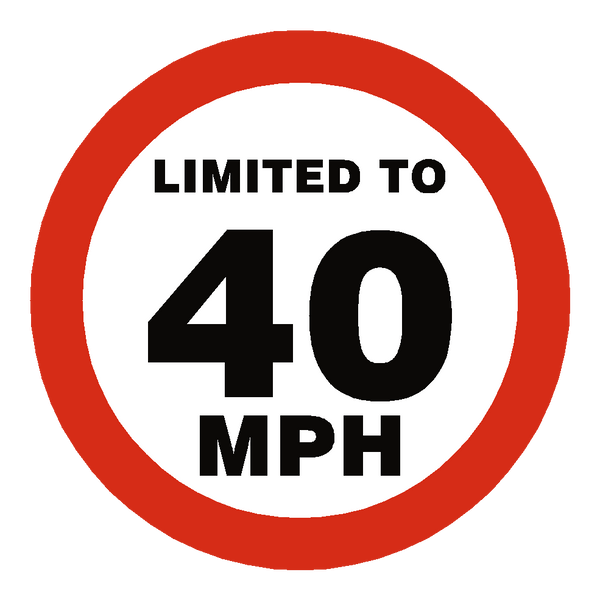 40 Mph Speed Limit Sticker | Safety-Label.co.uk