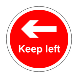 Keep Left Floor Sticker - Red | Safety-Label.co.uk