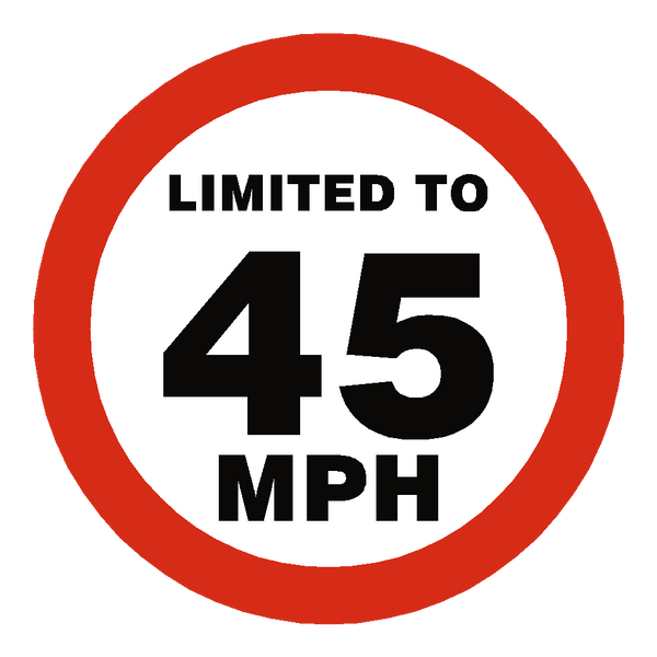 45 Mph Speed Limit Sticker | Safety-Label.co.uk