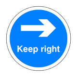 Keep Right Floor Sticker - Blue | Safety-Label.co.uk