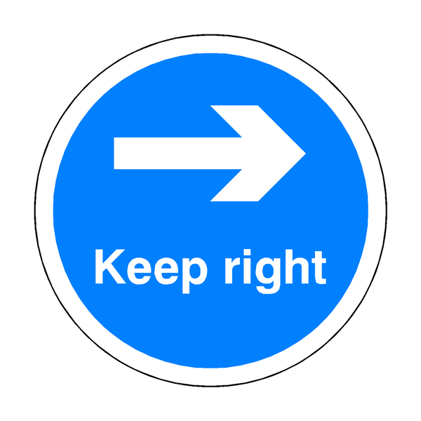 Keep Right Floor Sticker - Blue | Safety-Label.co.uk