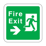 Fire Exit Arrow Right Floor Graphics Sticker | Safety-Label.co.uk