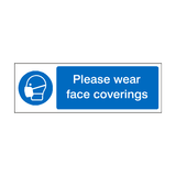 Please Wear Face Coverings Label | Safety-Label.co.uk