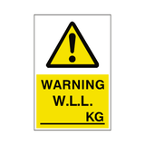 Working Load Limit Sticker Kg | Safety-Label.co.uk