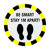 Stay 1 Metre Apart Floor Sticker - Black | Safety-Label.co.uk