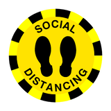 Social Distancing Floor Sticker - Yellow | Safety-Label.co.uk