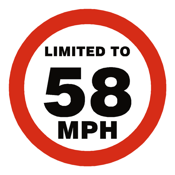 58 Mph Speed Limit Sticker | Safety-Label.co.uk