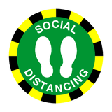 Social Distancing Floor Sticker - Green | Safety-Label.co.uk