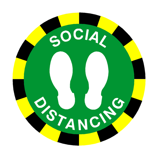 Social Distancing Floor Sticker - Green | Safety-Label.co.uk